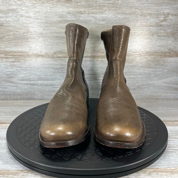 Frye Melissa Button Zip Short Ankle Boots Brown Leather Womens Size 6 - Picture 2 of 9
